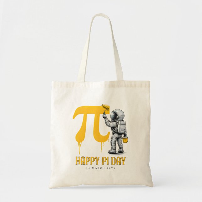 Anpassad cool astronautmålning Pi-symbol Pi-dagen  Tygkasse (Framsidan)