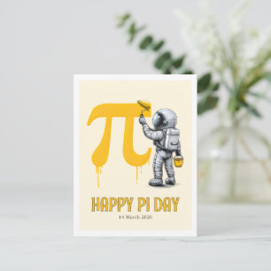 Anpassad cool astronautmålning Pi-symbol Pi-dagen Vykort
