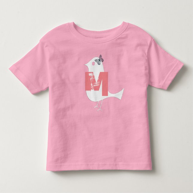 Anpassad Cool Fågel Monogram T Shirt (Framsida)
