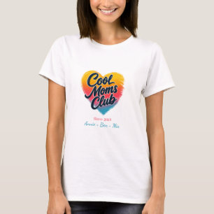 Anpassad "Cool Moms Club"-hjärta T Shirt