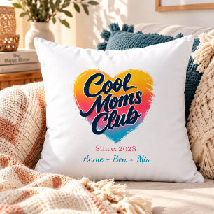 Anpassad "Cool Moms Club" Hjärtform Kudde