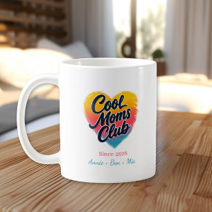 Anpassad "Cool Moms Club" Hjärtformad present Kaffemugg