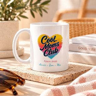 Anpassad "Cool Moms Club" Hjärtformad present Kaffemugg