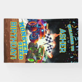 Anpassad Cool Monster Truck Pojkars Födelsedag