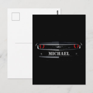 Anpassad Cool svart Chevy Camaro Ditt namn Vykort