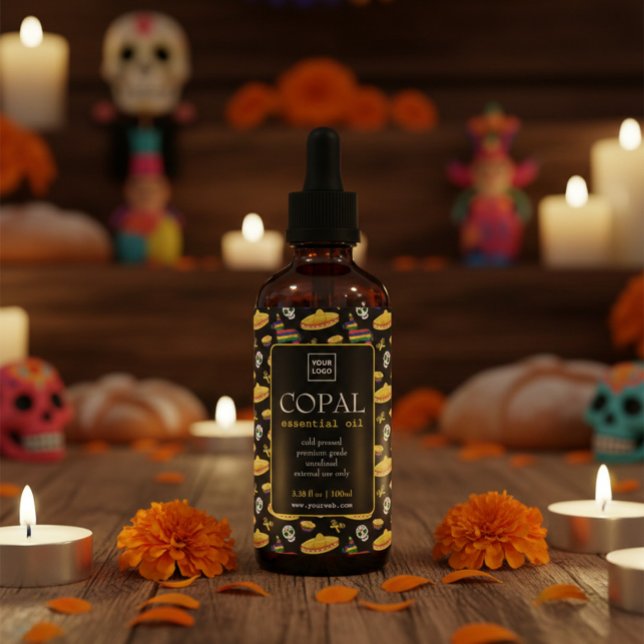Anpassad Copal-oljlabel för Día de Muertos Vinetikett (Skapare uppladdad)