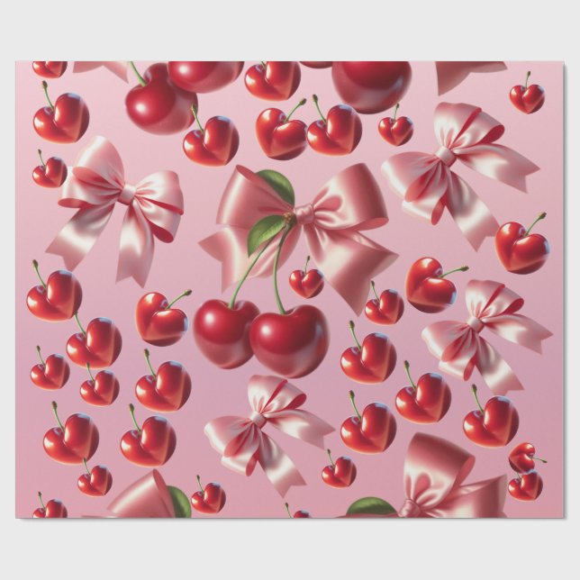 Anpassad Coquette Hjärtbåge Mönster Presentpapper (Platt)