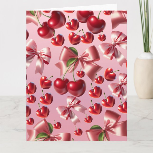 Anpassad Coquette Hjärtbåge Mönster Presentpapper Kort (Framsida)