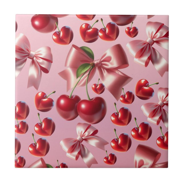 Anpassad Coquette Hjärtknut Mönster Kakelplatta (Framsidan)