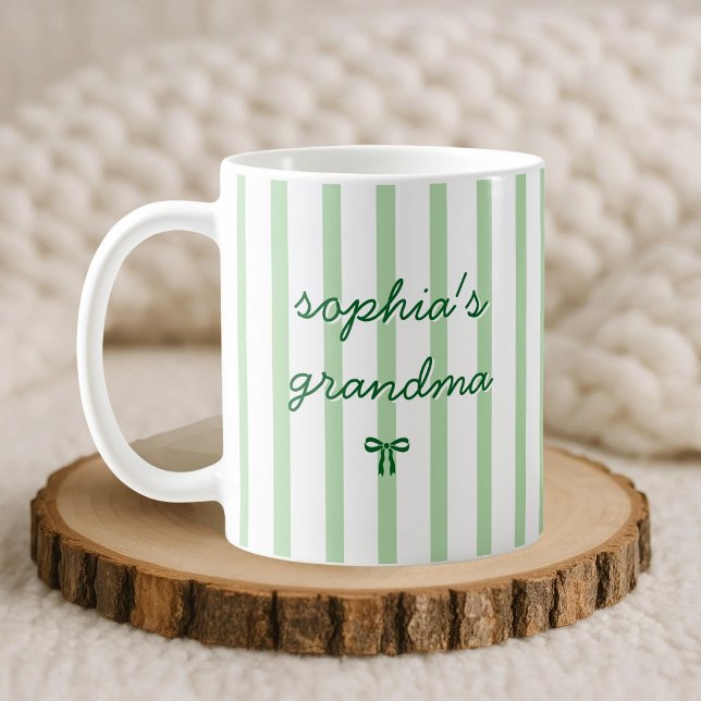 Anpassad Coquette Rand Personlig Mormor Kaffemugg (Skapare uppladdad)