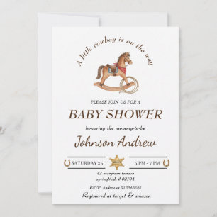 Anpassad Cowboy Baby Shower Inbjudan