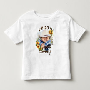 Anpassad Cowboy Foto Text Solros Accent T Shirt
