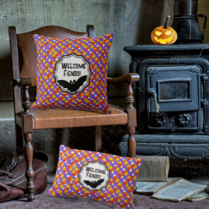 Anpassad Crazy Candy corn Black Fladdermus Kudde