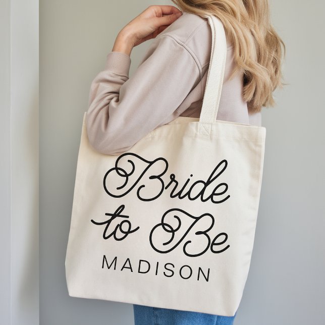 Anpassad "Custom Bride To Be"-handväska som bröllo Tygkasse (Bride To Be Bachelorette Tote Bag Gift for Her, Custom Bridesmaid Tote Bag Bachelorette Gift for Her)