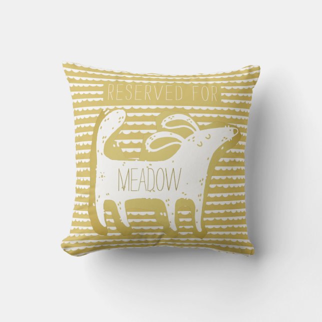 Anpassad Cute Guld Hund Monoprint Dekorativ kudde (Framsida)