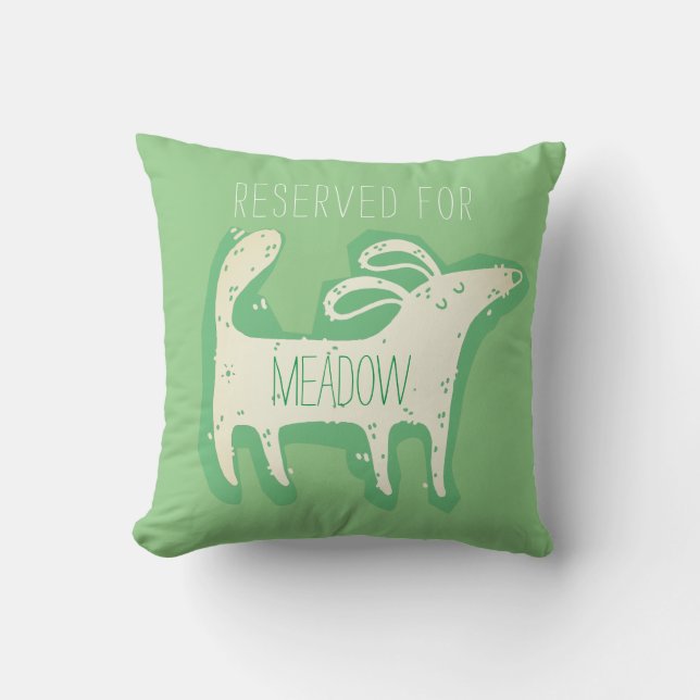 Anpassad Cute Hund Monoprint Dekorativ kudde (Framsida)