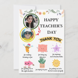 Anpassad Cute Teacher-tack-kort Inbjudningar