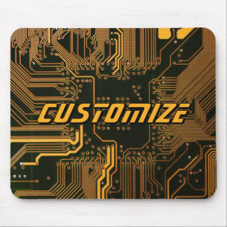 Anpassad Cyber Orange PCB-kretskort Tech Art Musmatta