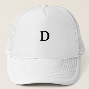 Anpassad D Logotyp Averia Serif Teckensnitt-Vit Keps