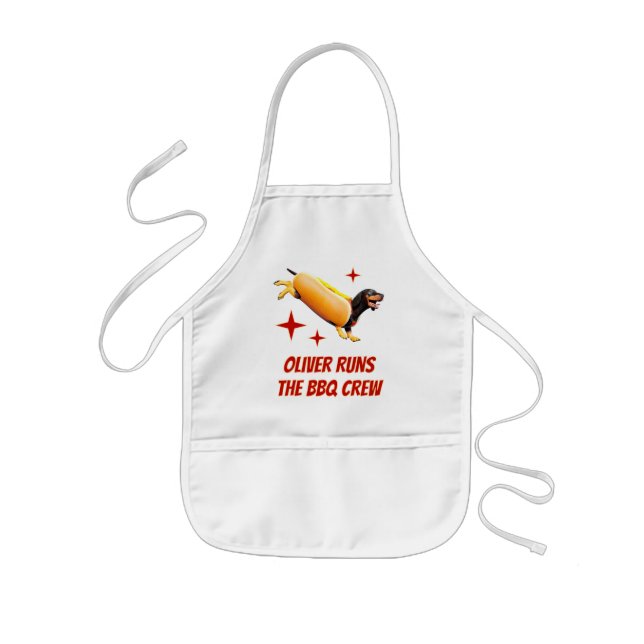 Anpassad Dachshund BBQ-crew Rolig Wienerhund Barnförkläde (Framsidan)