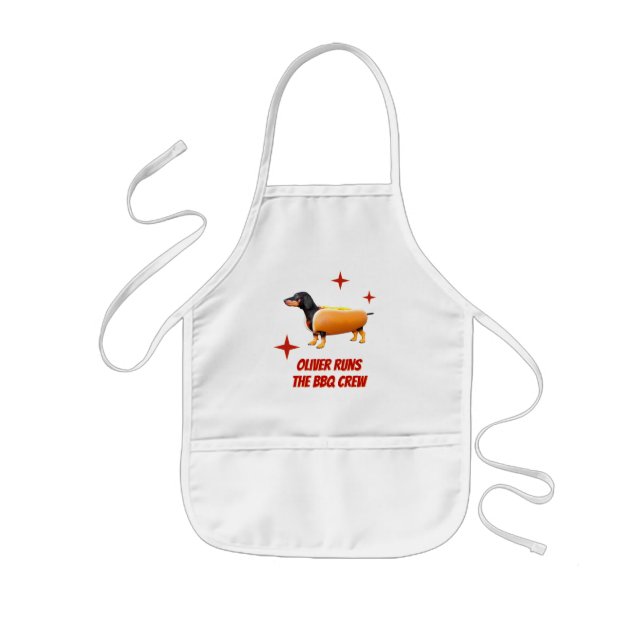 Anpassad Dachshund BBQ-crew Rolig Wienerhund Barnförkläde (Framsidan)