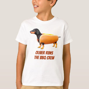 Anpassad Dachshund BBQ-crew Rolig Wienerhund T Shirt