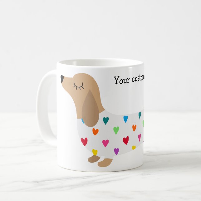 Anpassad Dachshund-mugg Kaffemugg (Framsida vänster)