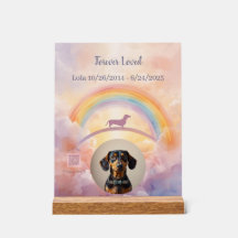 Anpassad Dachshund Rainbow Bridge Akrylskylt