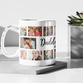 Anpassad Daddy 18 Fotokollage Kaffemugg