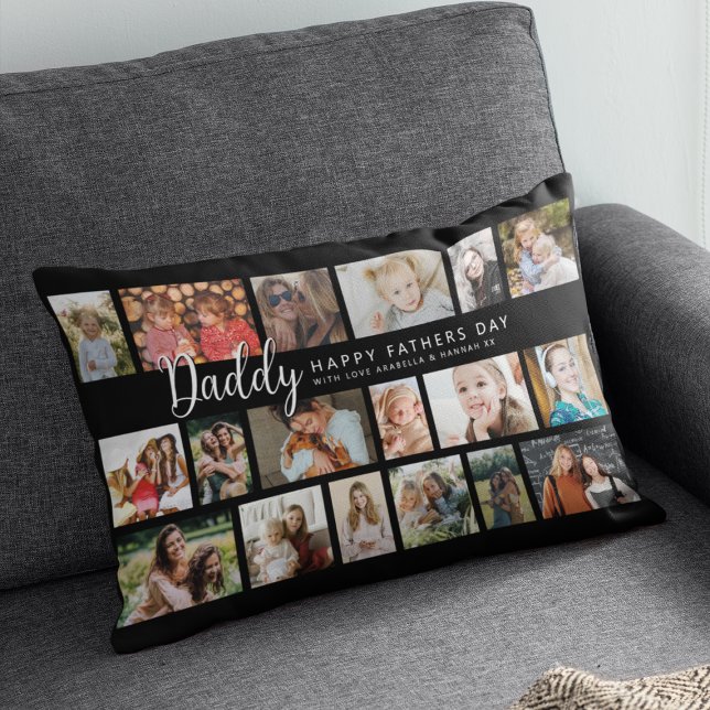 Anpassad Daddy 18 Fotokollage Lumbarkudde (Skapare uppladdad)