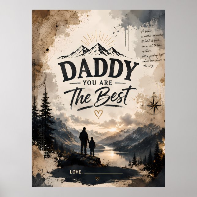 Anpassad Daddy Mountain Äventyrsaffisch Poster (Framsidan)