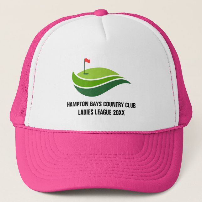 Anpassad Dam Golf League Hat - Golf Flagga Keps (Framsida)