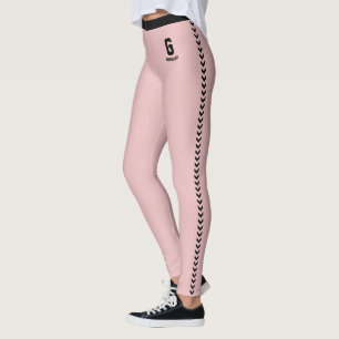 Anpassad dammig rosafärgade svarta randiga mönster leggings