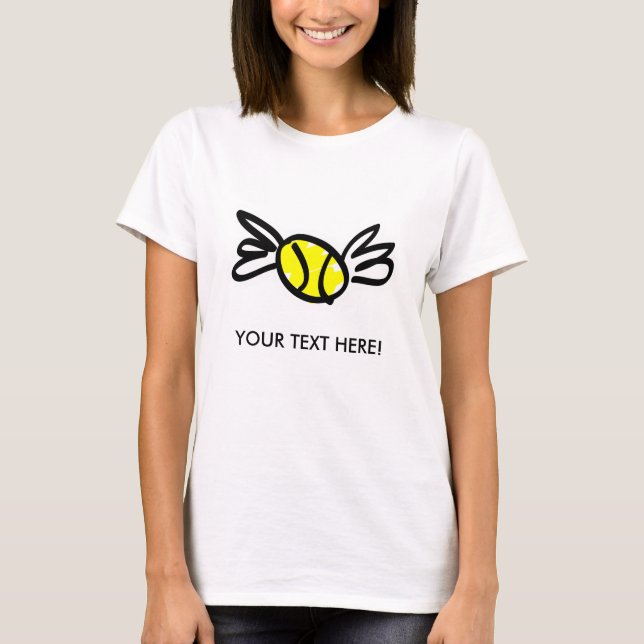 Anpassad damspaghetti tennis top tee (Framsida)