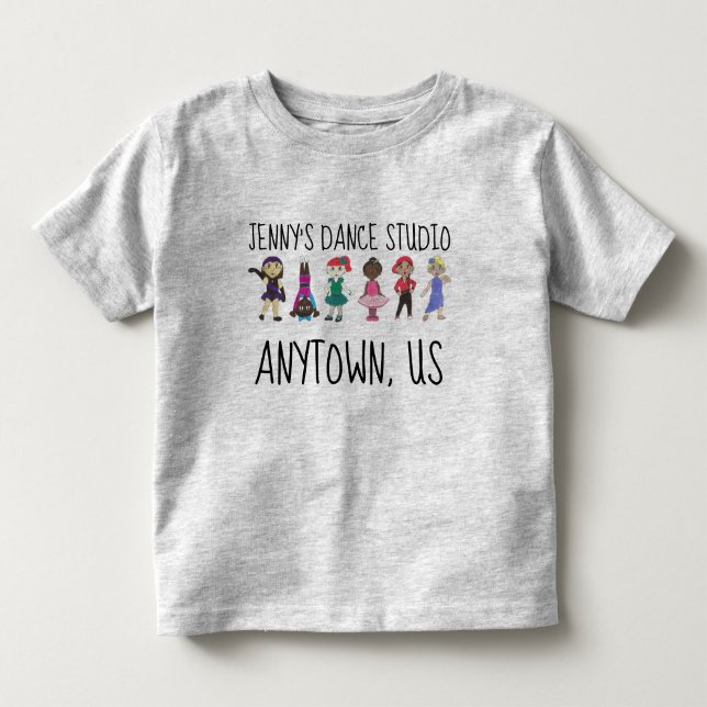 Anpassad Dance Studio School Teacher Ballet Tap Tee (Framsida)