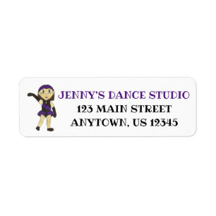 Anpassad dansinstruktör Jazz Teacher Studio Returadress Etikett