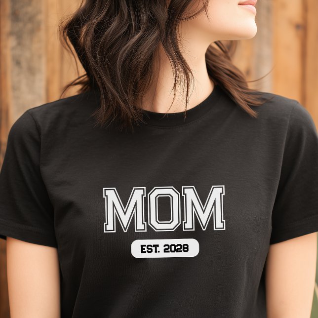 Anpassad Datum Ny Mamma T Shirt (Custom Mom Established T Shirt)