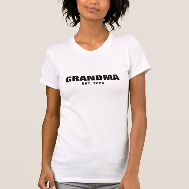 Anpassad Datum Svart Etablerad Mamma T-Shirt (Framsida)