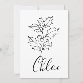 Anpassad december-julgran födelsedagsblomma gåva inbjudningar