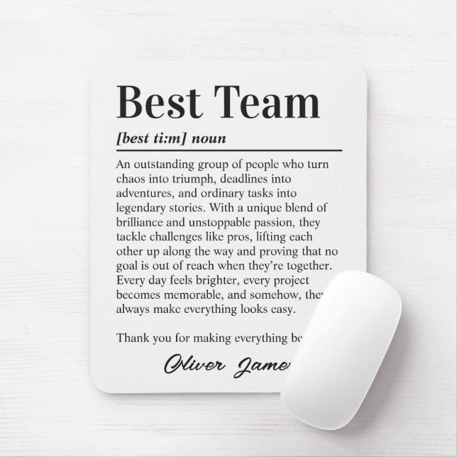 Anpassad definition av bästa team kontor musmatta (Med mus)