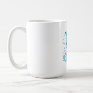 Anpassad delfin med bubbelstänk Söt ocean djur Kaffemugg
