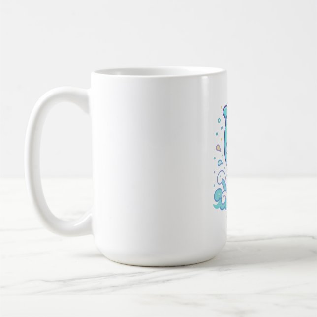 Anpassad delfin med bubbelstänk Söt ocean djur Kaffemugg (Vänster)