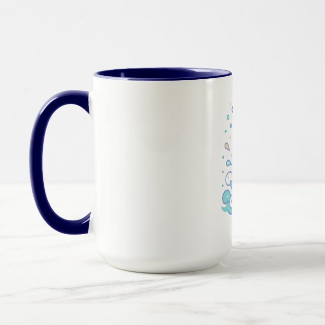 Anpassad delfin med bubbelstänk Söt ocean djur Mugg (Vänster)