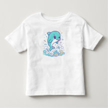 Anpassad delfin med bubbelstänk Söt ocean djur