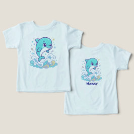 Anpassad delfin med bubbelstänk Söt ocean djur T Shirt
