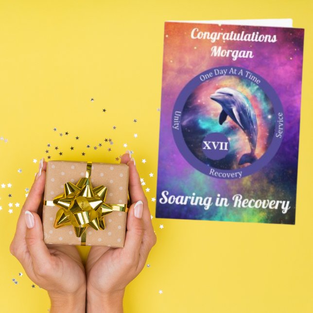 Anpassad delfinåterhämtningskort - Nykterhet Kort (Skapare uppladdad)