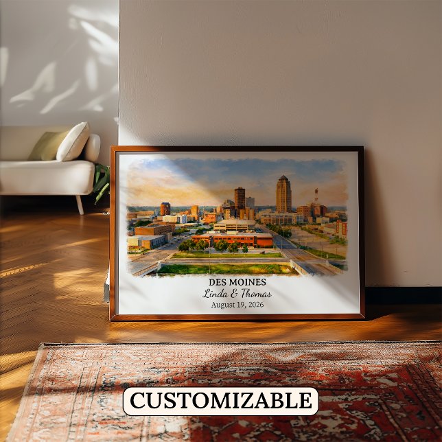Anpassad Des Moines-väggkonst, Iowa-affisch Poster (Skapare uppladdad)