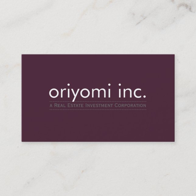 ANPASSAD DESIGN 5: modernt, enkelt, smart äggplant Visitkort (Framsida)