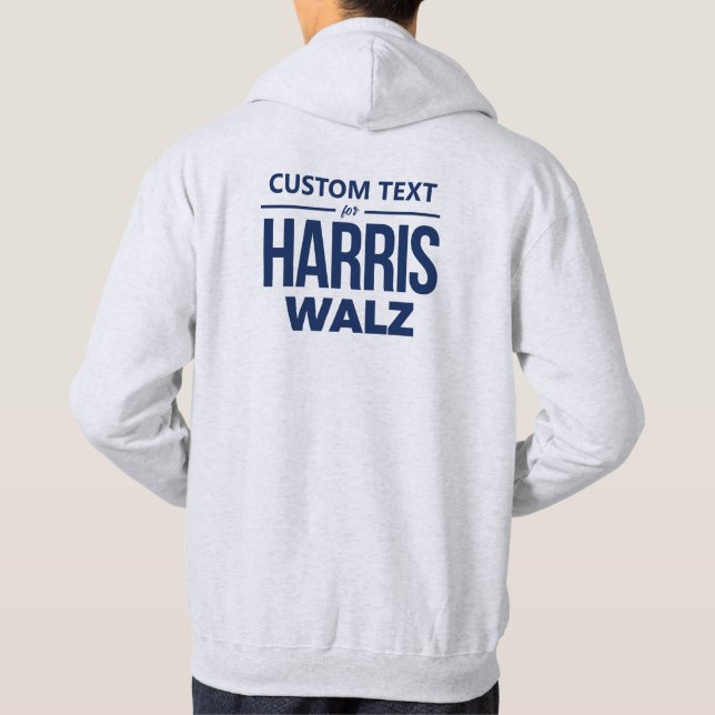Anpassad design för Harris Walz Hoodie (Baksida)