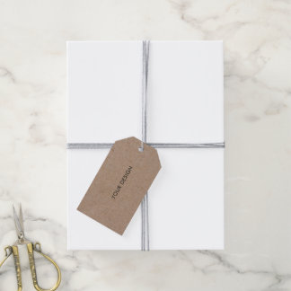 Anpassad design Logotyp Kraft hängda Märkre med St Presentetikett